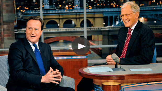 In this video clip from 2012, then-Prime Minister David Cameron is caught off guard by a quiz from David Letterman.